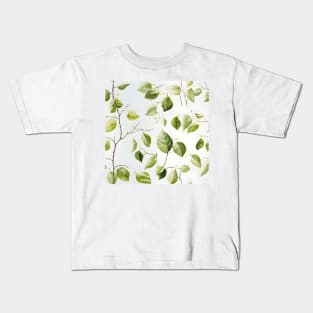 Green Leaves Pattern 5 Kids T-Shirt